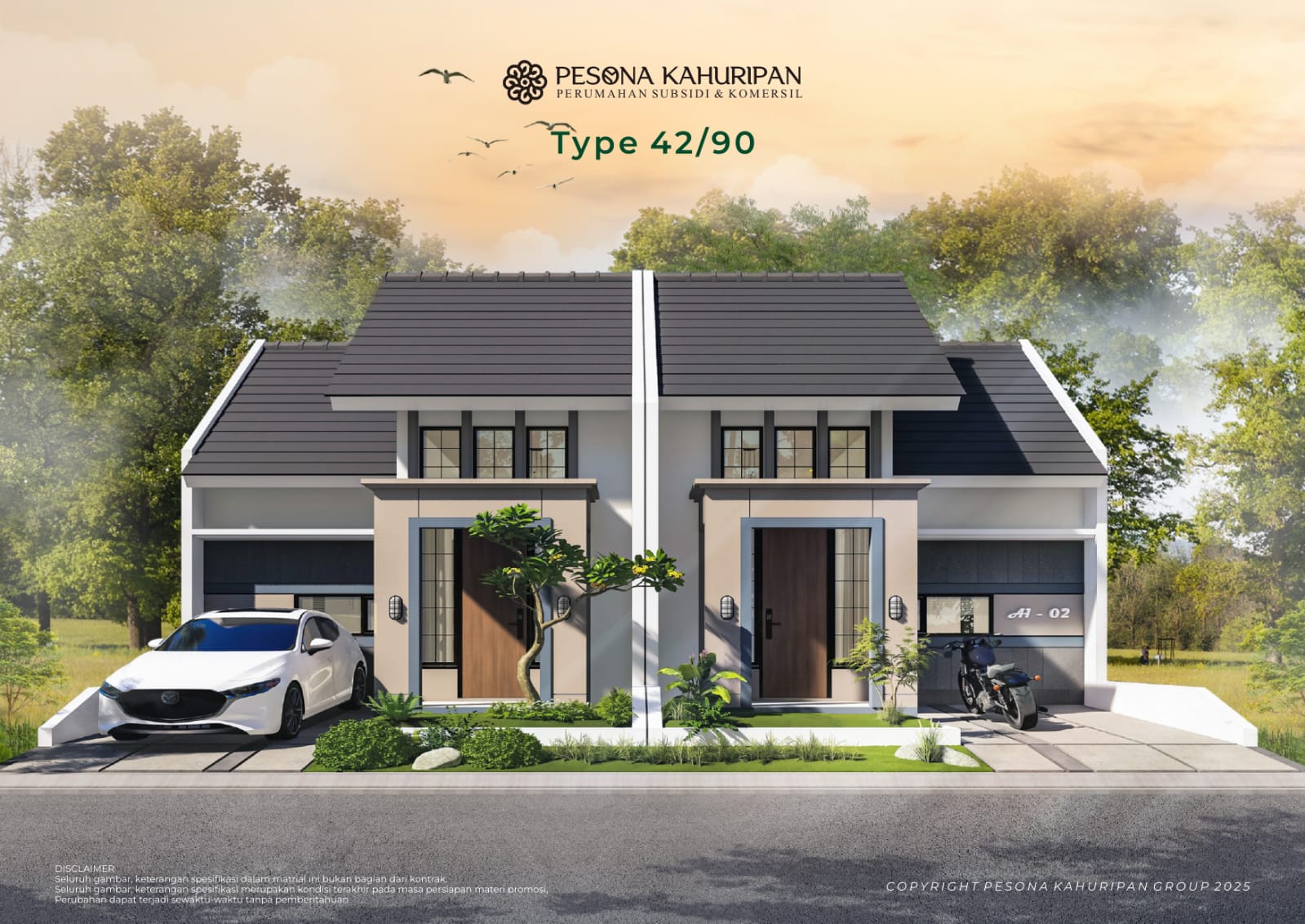 Ilustrasi rumah Type 42/90