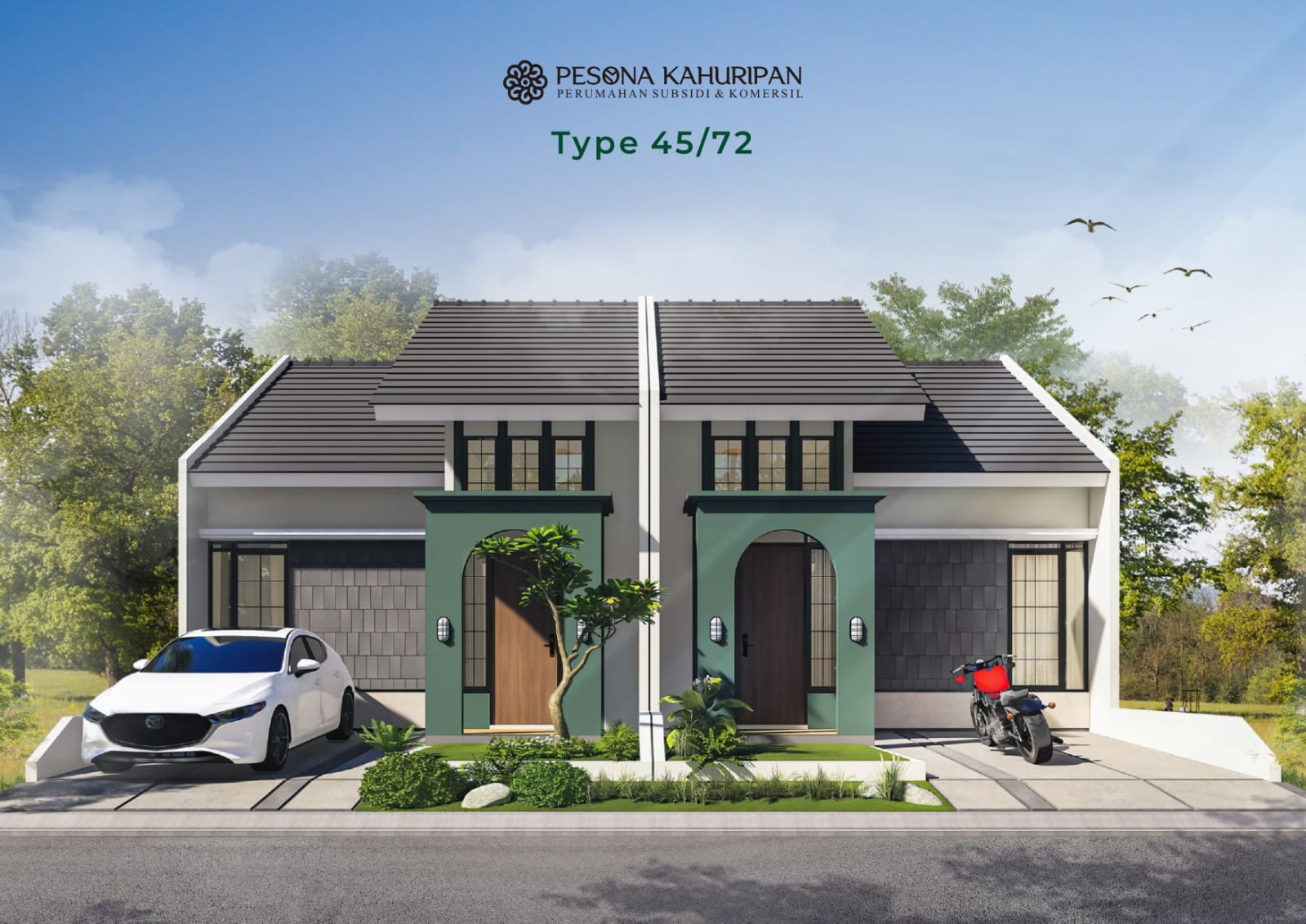 Ilustrasi rumah Type 45/72